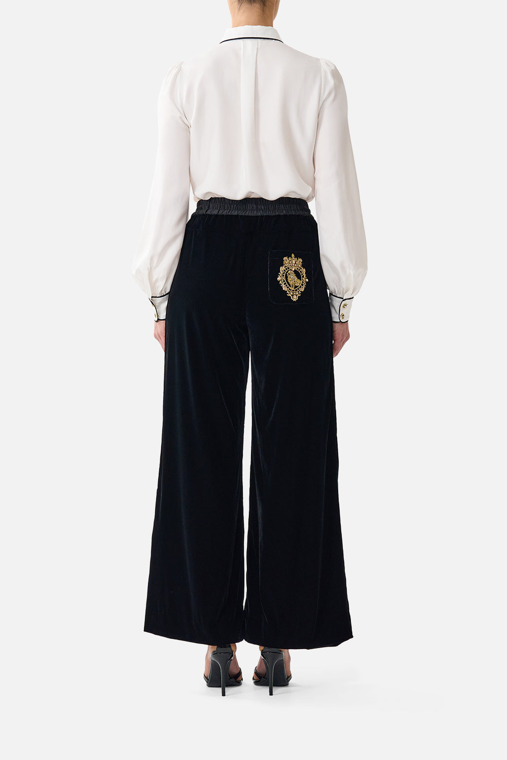 The CAMILLA COLLARED SHIRT WITH PINTUCKS LEOPARD LIBERTINE