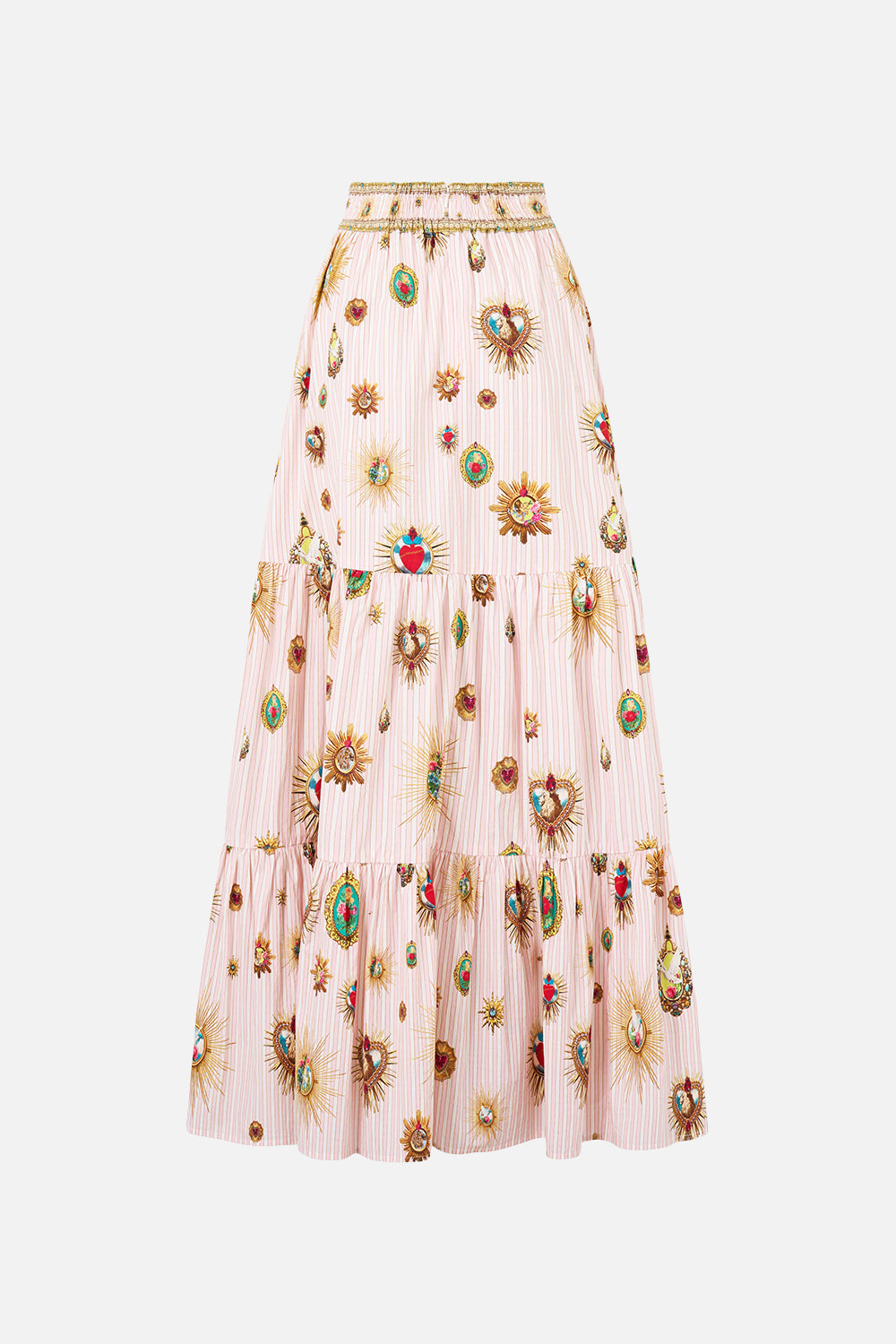 HIGH WAISTED TIERED SKIRT PAINTED PRAYERS