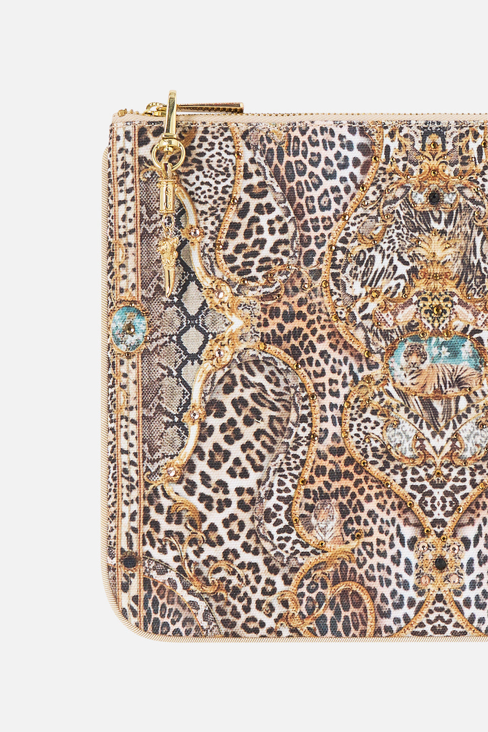 The CAMILLA Small Canvas Clutch Leopard Libertine in our Leopard Libertine print.
