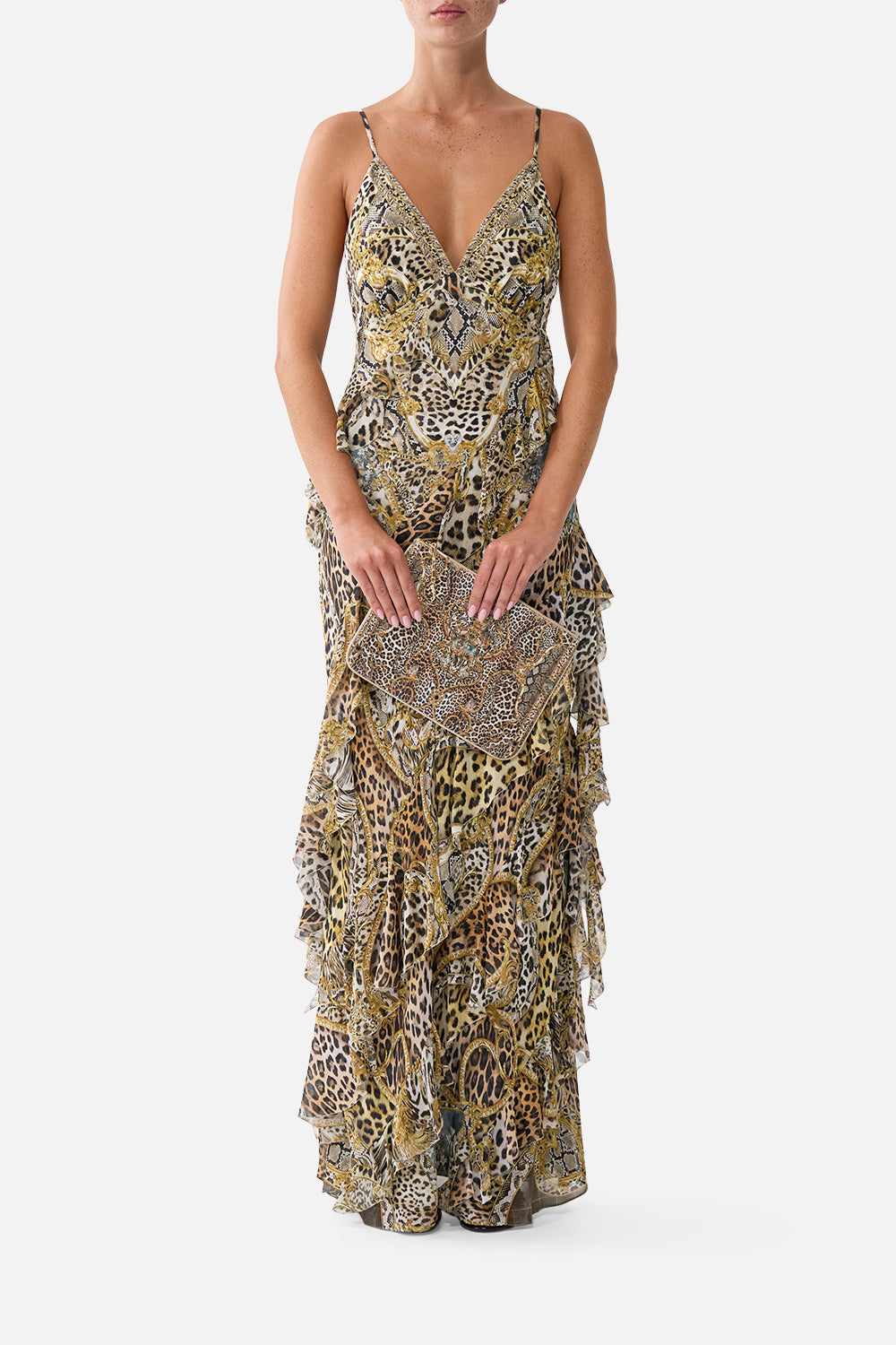 The CAMILLA SMALL CANVAS CLUTCH LEOPARD LIBERTINE
