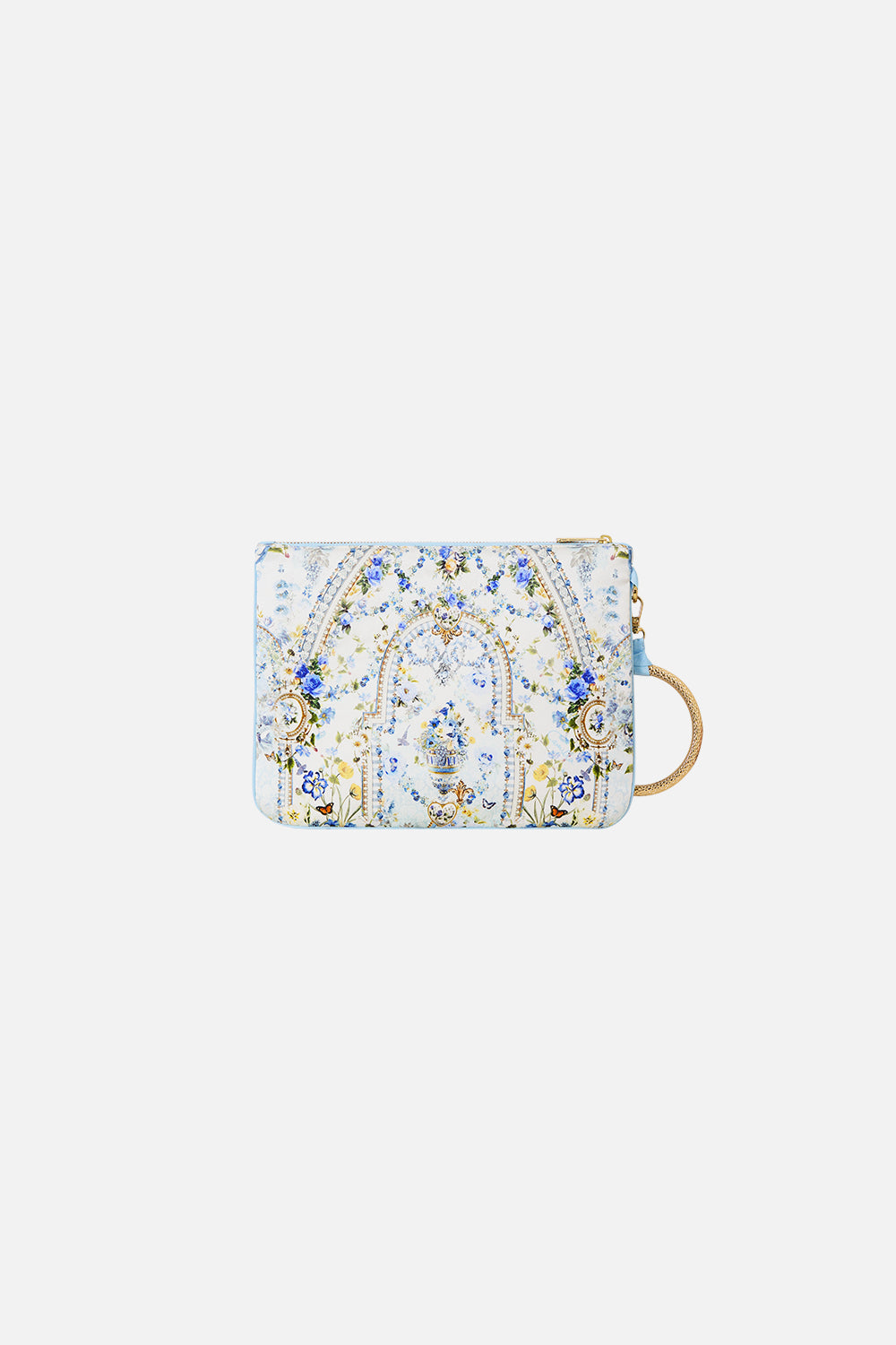 The CAMILLA RING SCARF CLUTCH DANDELION SKIES