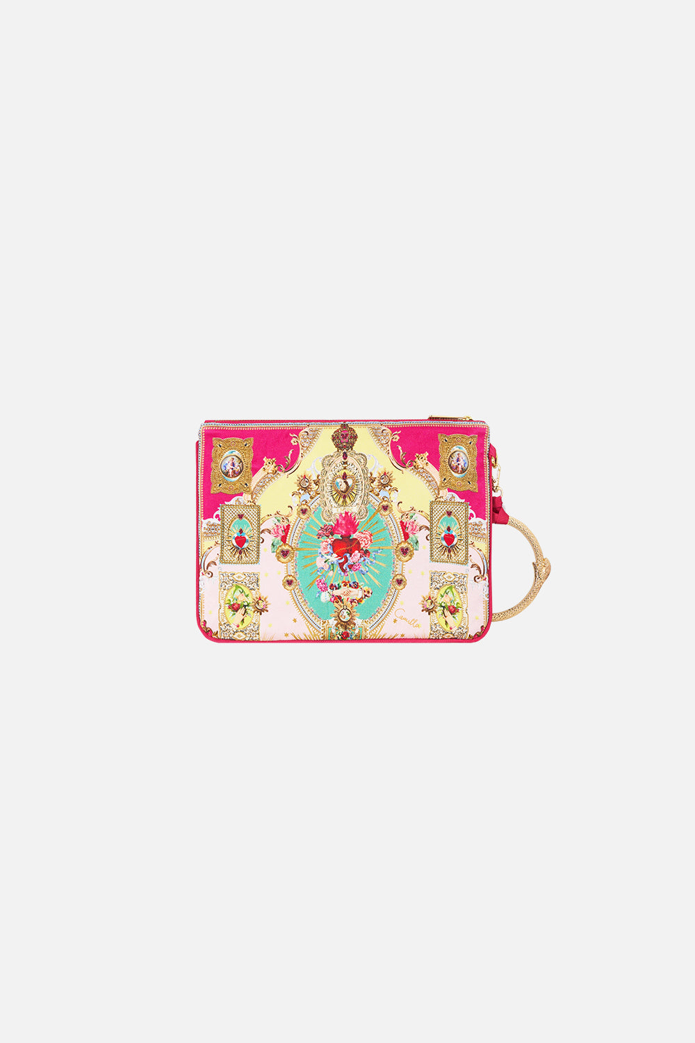 The CAMILLA RING SCARF CLUTCH PAINTED PRAYERS