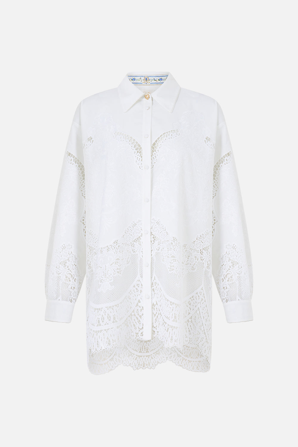 The CAMILLA Side Split Shirt Dandelion Skies in our Dandelion Skies print.