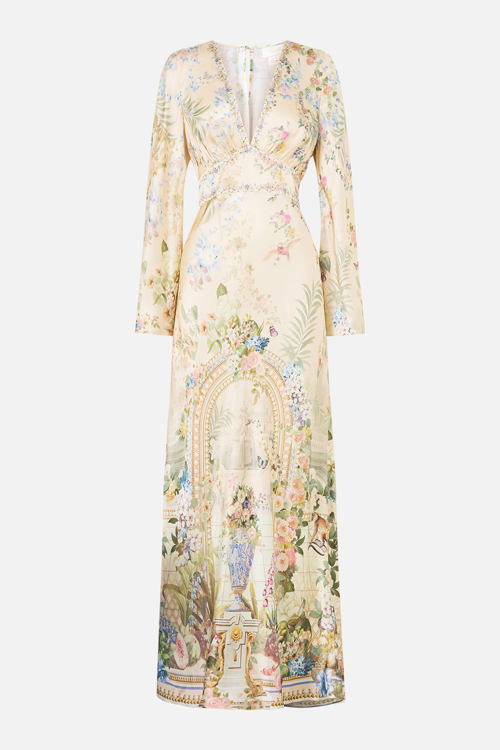 The CAMILLA V NECK DRESS WITH FLARED SLEEVE MIDSUMMER MASTERPIECE