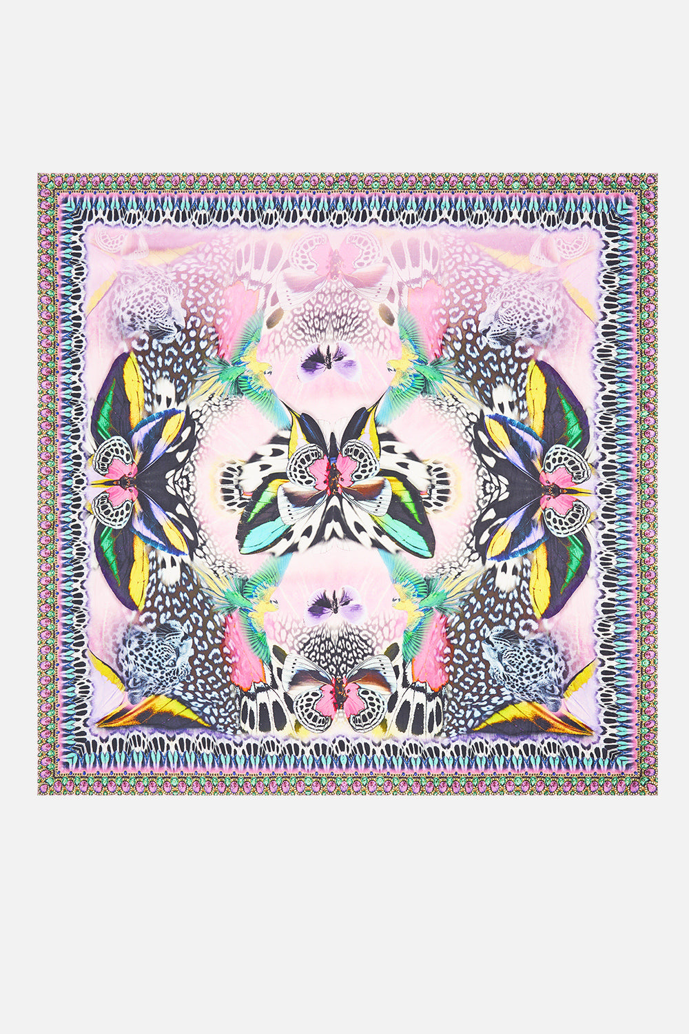 The CAMILLA LARGE CRYSTALLED SILK SQUARE SCARF MILLAMORPHOSIS