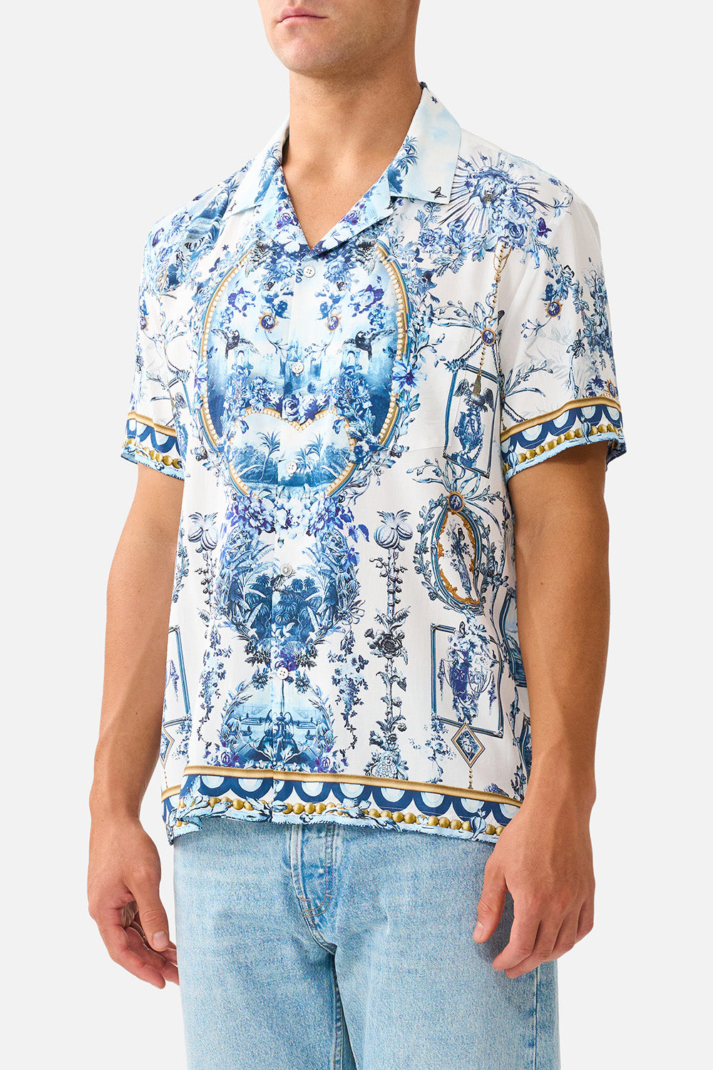 SHORT SLEEVE CAMP COLLARED SHIRT THE PORCELAIN PARLOUR