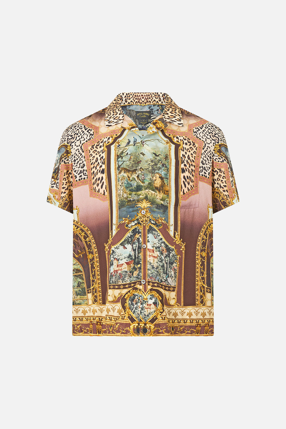 The CAMILLA SHORT SLEEVE CAMP COLLARED SHIRT ANIMALS IN THE PALACE