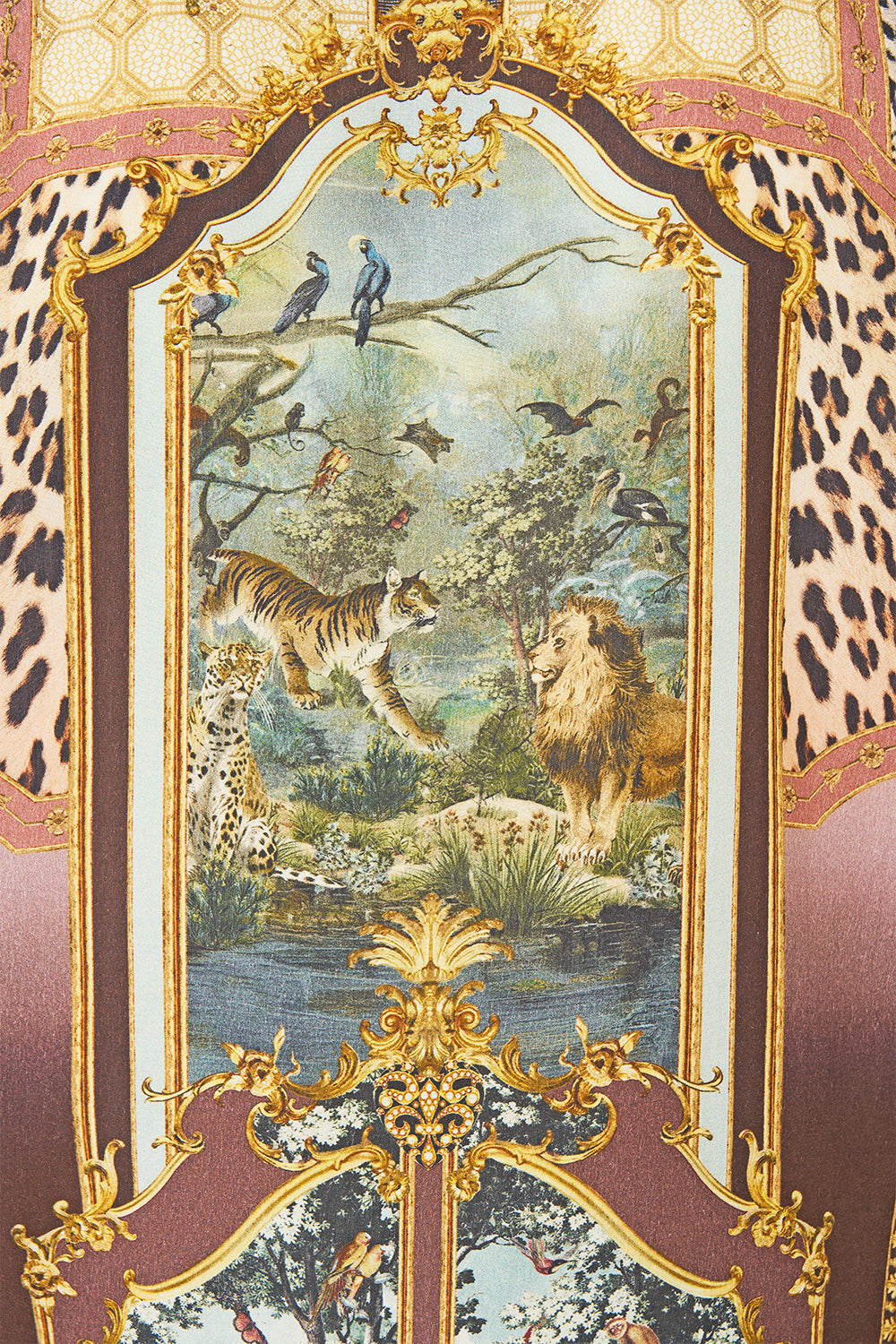 The CAMILLA Short Sleeve Camp Collared Shirt Animals in the Palace in our Animals in the Palace print.