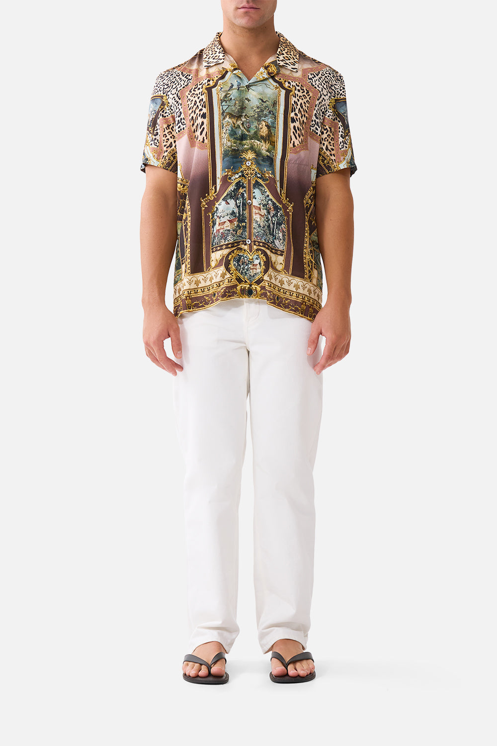 The CAMILLA SHORT SLEEVE CAMP COLLARED SHIRT ANIMALS IN THE PALACEANIMALS IN THE PALACE