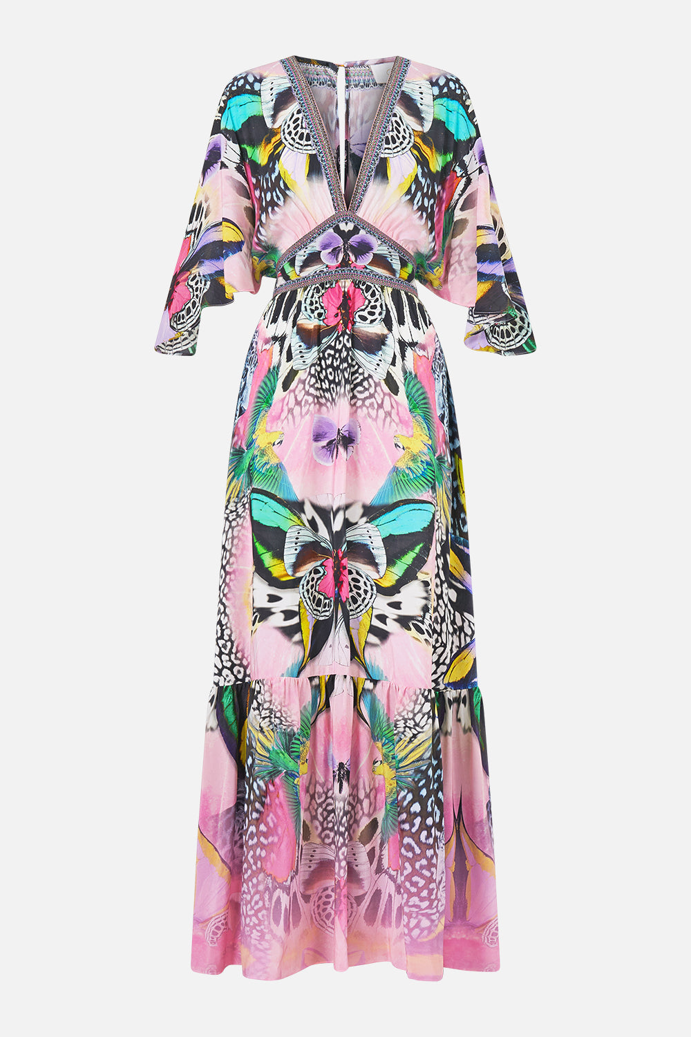 The CAMILLA WAISTED DRESS WITH HEM RUFFLE MILLAMORPHOSIS