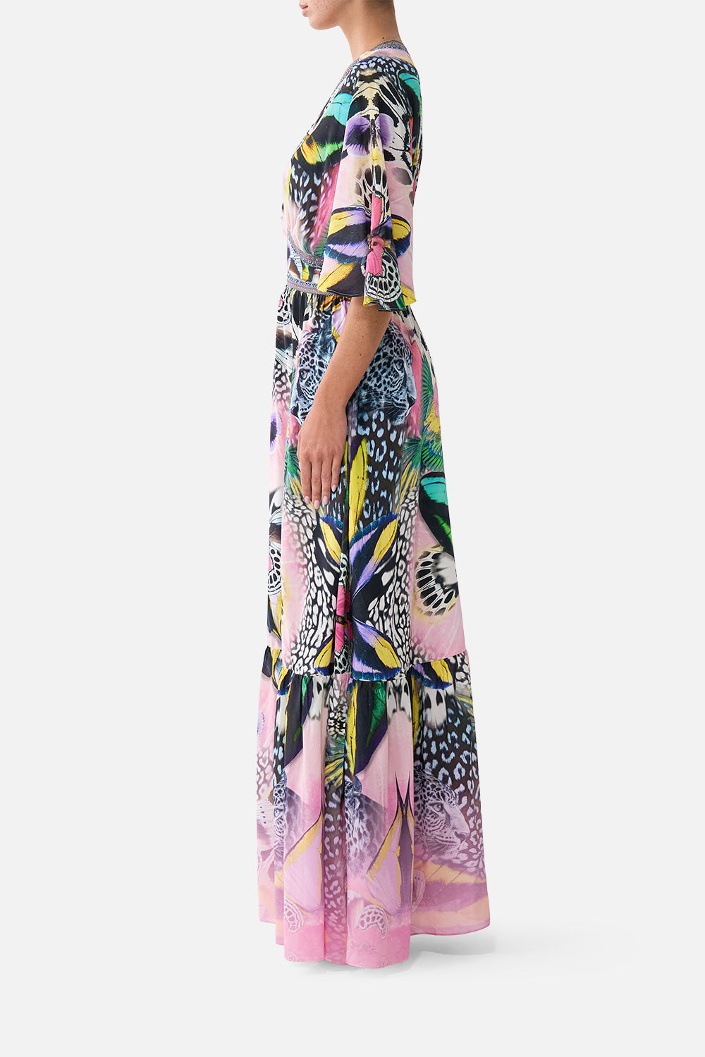 The CAMILLA WAISTED DRESS WITH HEM RUFFLE MILLAMORPHOSIS
