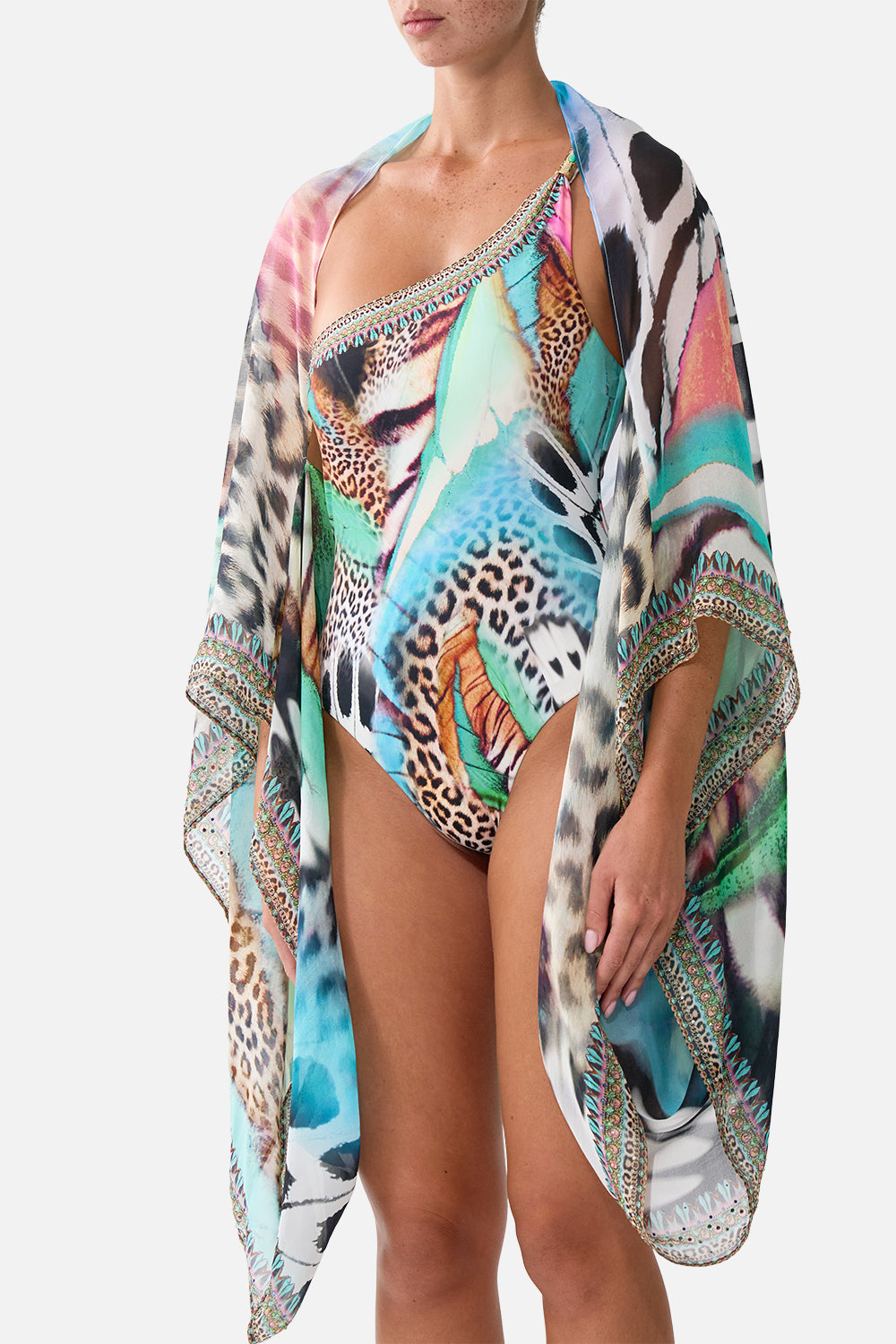 The CAMILLA SILK CHIFFON SHRUG BUTTERFLY BOHEMIA