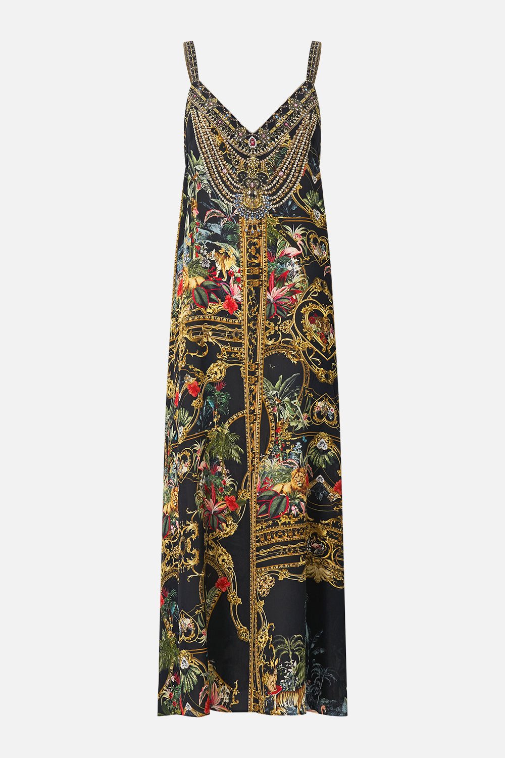 The CAMILLA V NECK MIDI SLIP DRESS PALACE ZOOLOGY