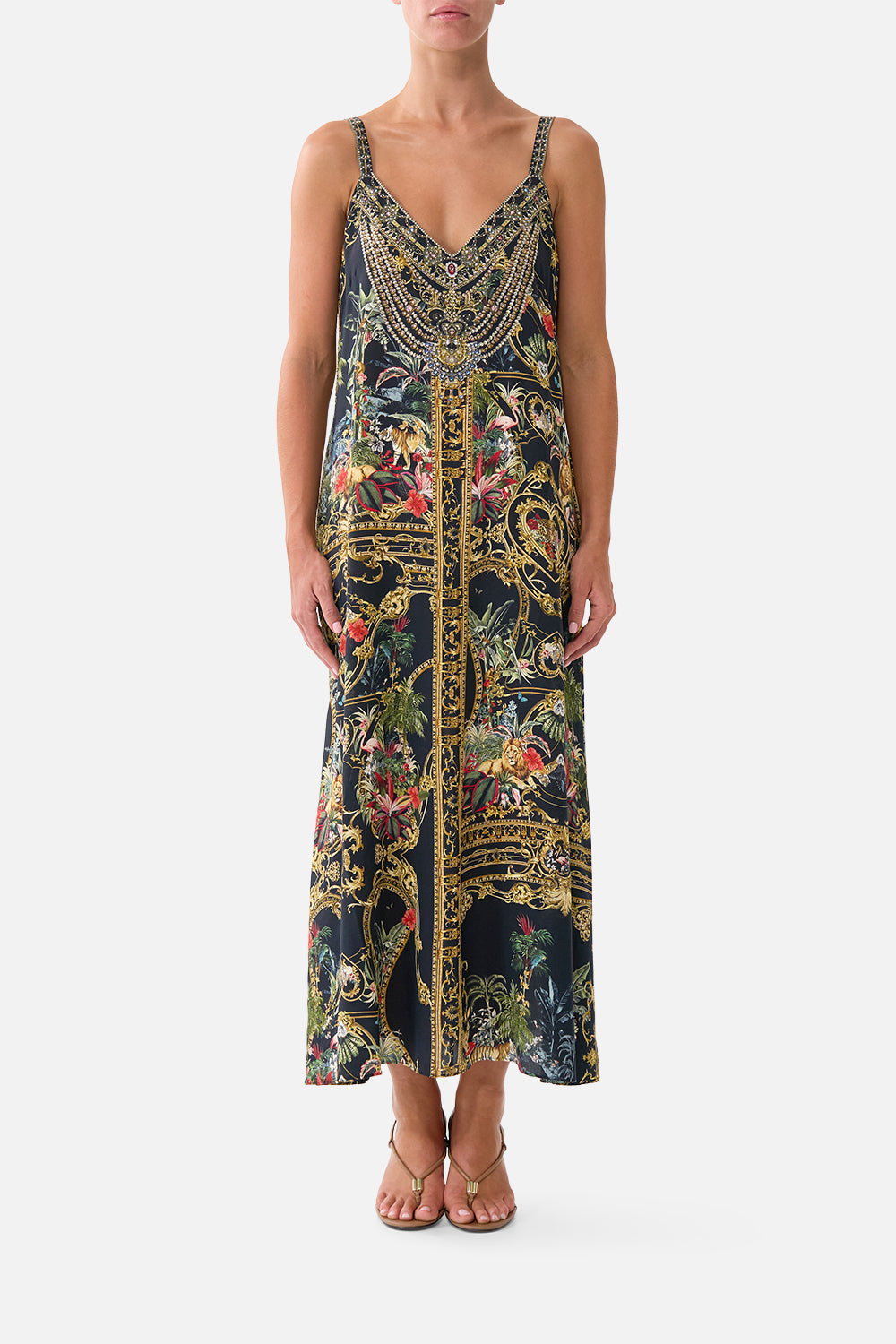 The CAMILLA V NECK MIDI SLIP DRESS PALACE ZOOLOGYPALACE ZOOLOGY