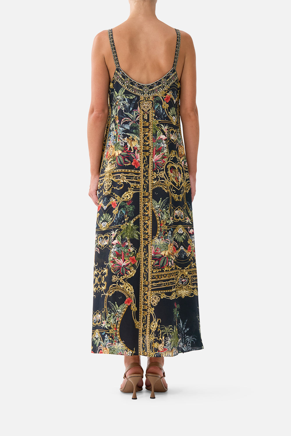 The CAMILLA V NECK MIDI SLIP DRESS PALACE ZOOLOGY