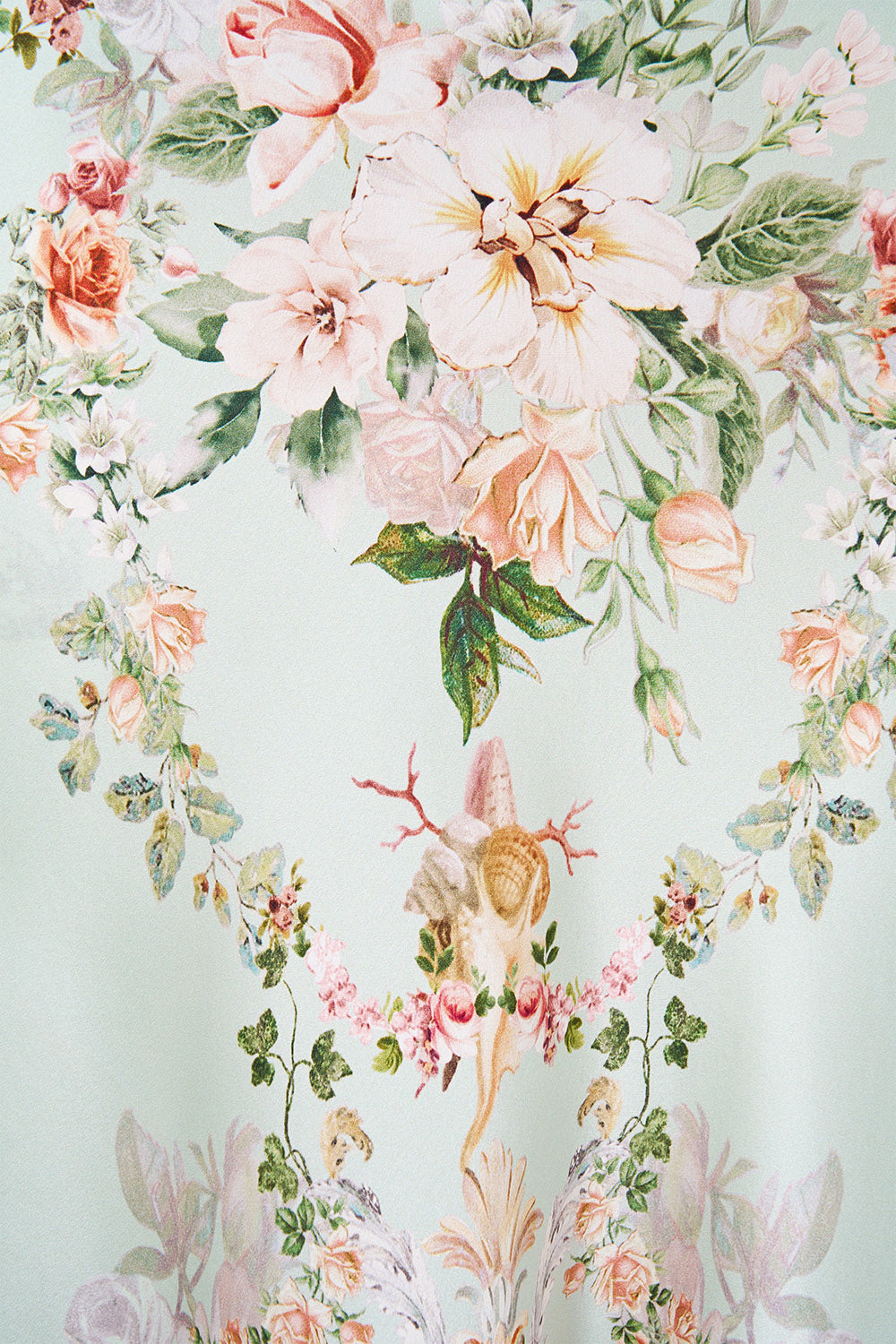 The CAMILLA V NECK BIAS SLIP DRESS WITH BACK FRILL WILDFLOWER WUNDERLAND