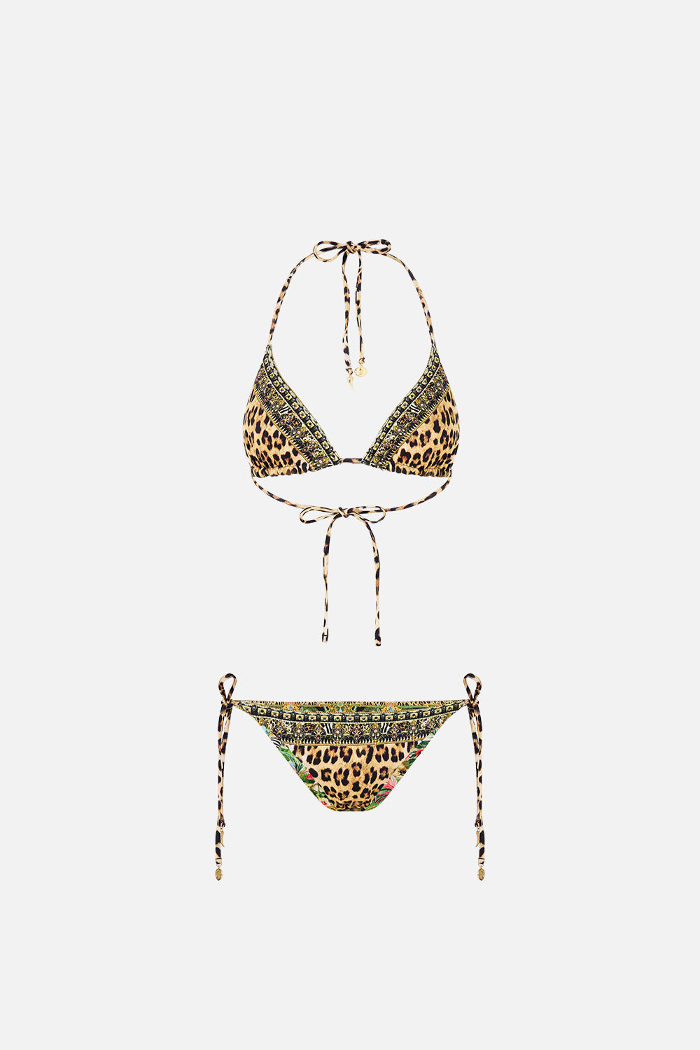 The CAMILLA Soft Reversible Tri Tie Bikini Set in our Wanderlust Empire print.