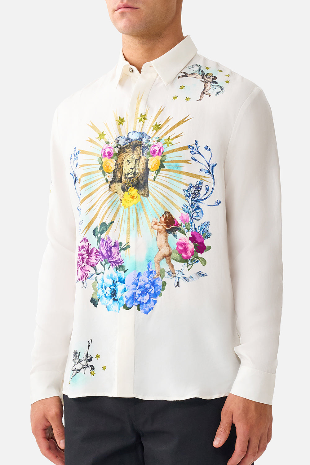 LONG SLEEVE HIDDEN PLACKET SHIRT CHINOISERIE CHILD