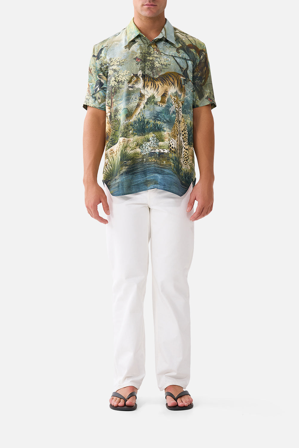 The CAMILLA Short Sleeve Oversized Shirt Animals in the Palace in our Animals in the Palace print.