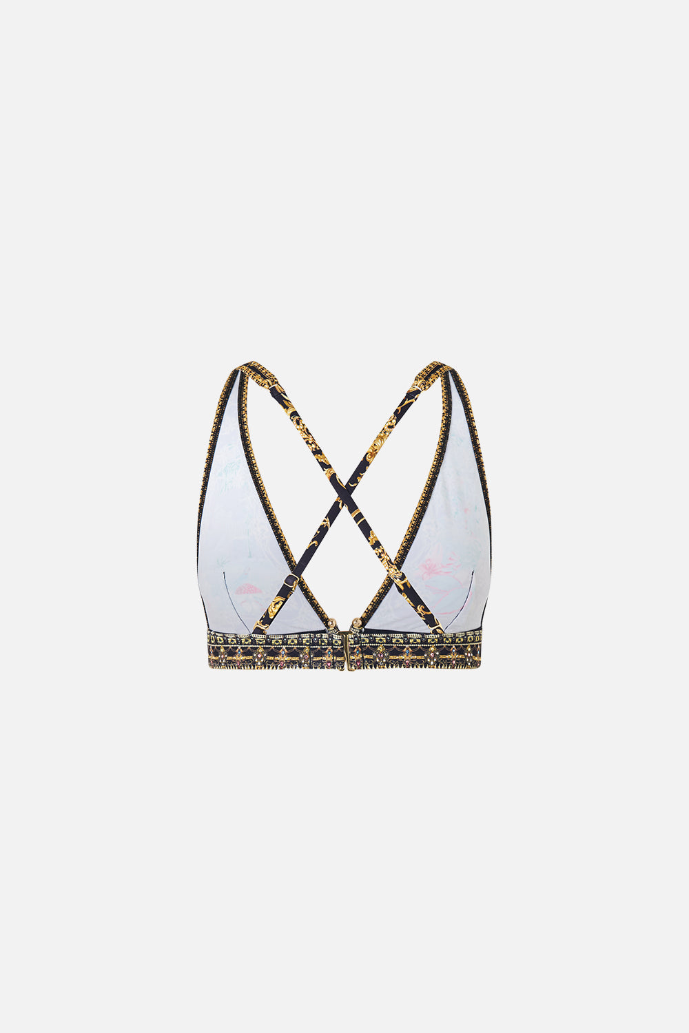 The CAMILLA HIGH TRI BIKINI TOP W FRONT TRIM PALACE ZOOLOGY in our  print.