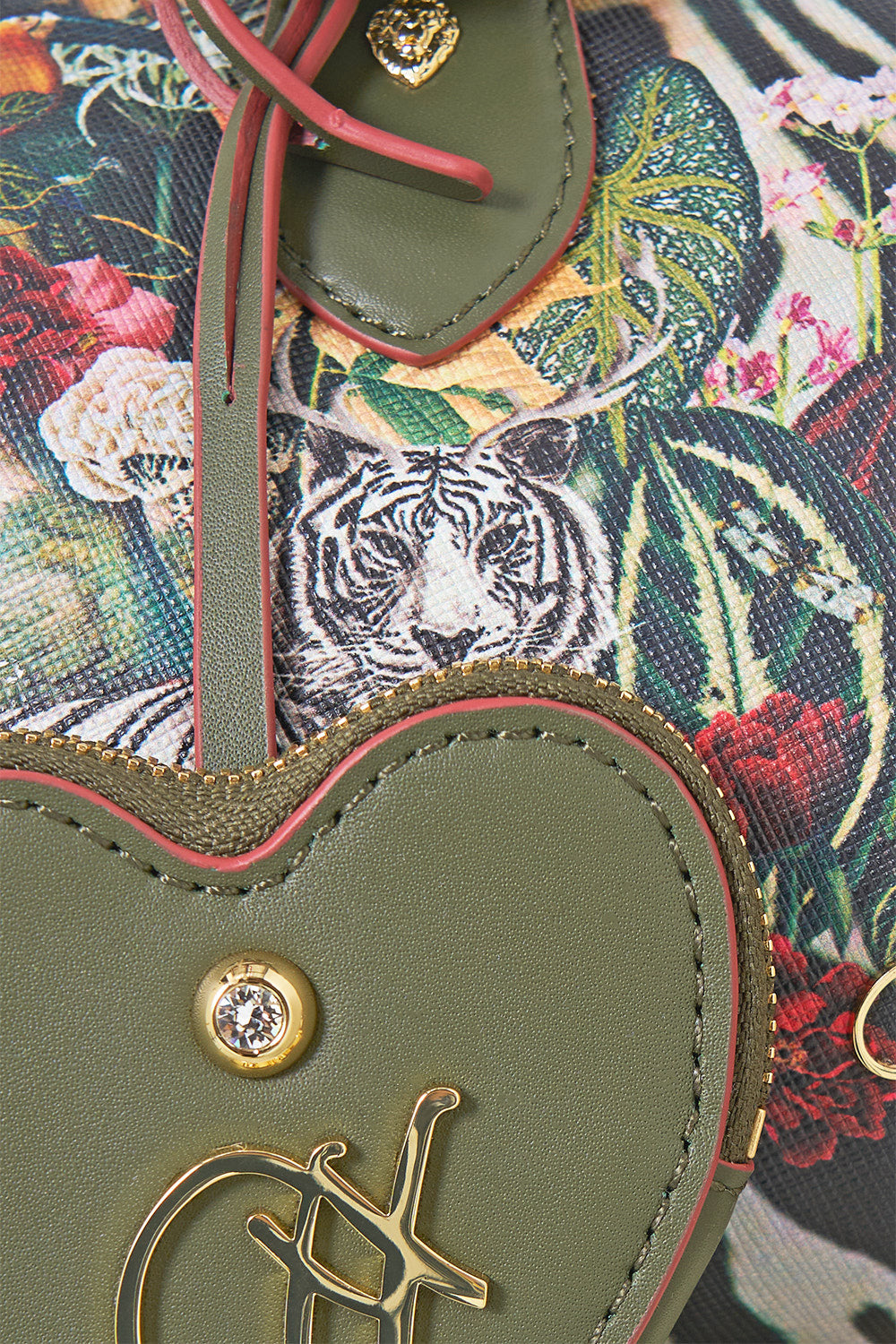 BARREL BAG WITH LEATHER TRIMS LEOTIGRA LAND
