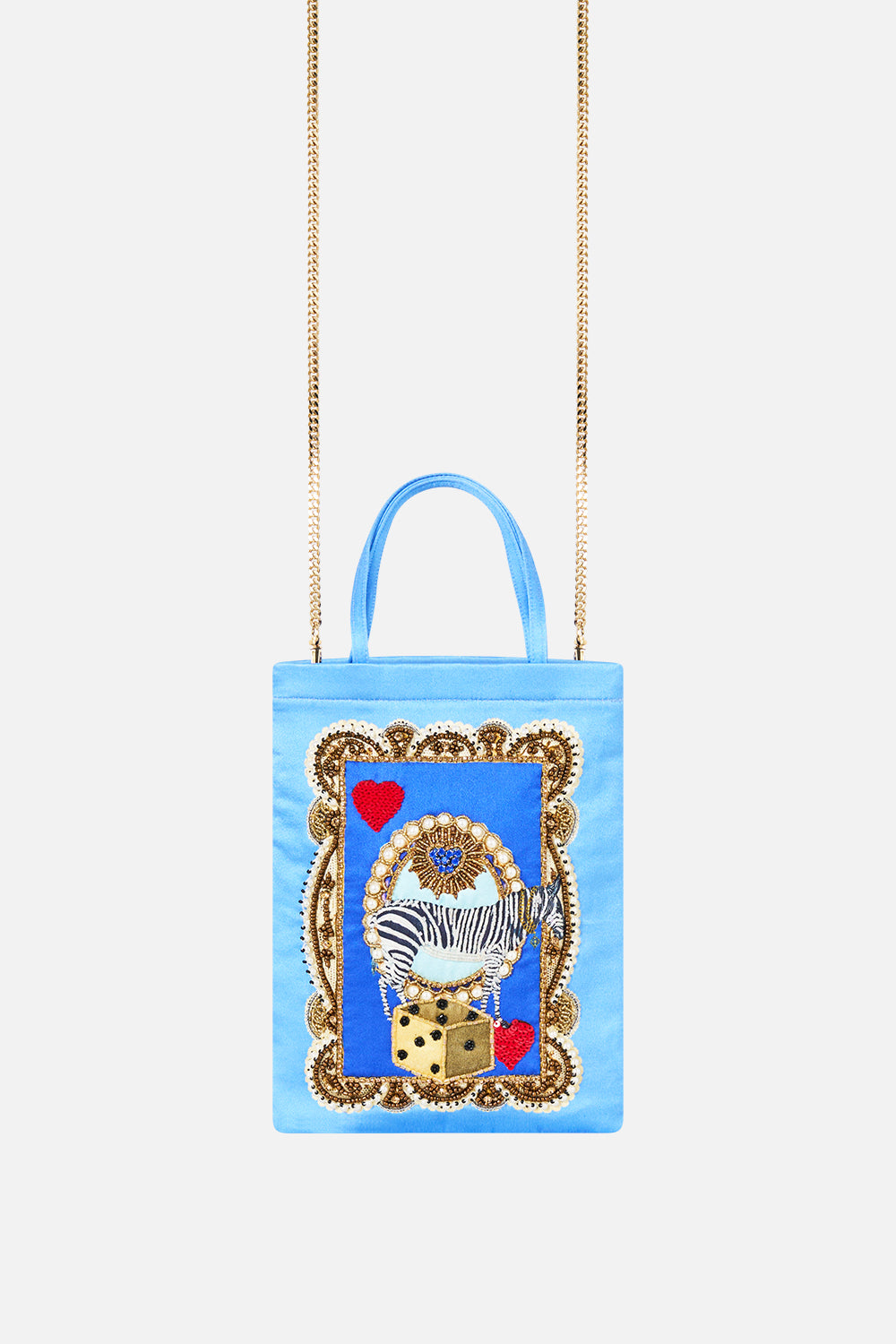 The CAMILLA EMBELLISHED MINI TOTE WITH CHAIN STRAP VERSES IN VINTAGEVERSES IN VINTAGE