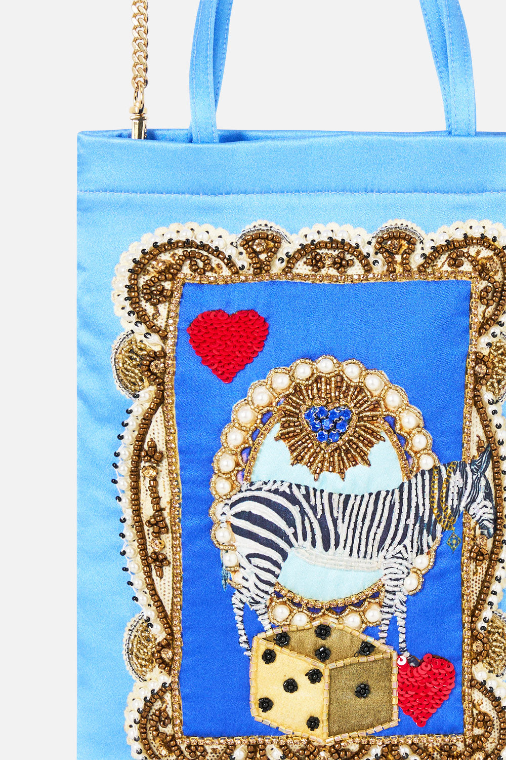 The CAMILLA EMBELLISHED MINI TOTE WITH CHAIN STRAP VERSES IN VINTAGE
