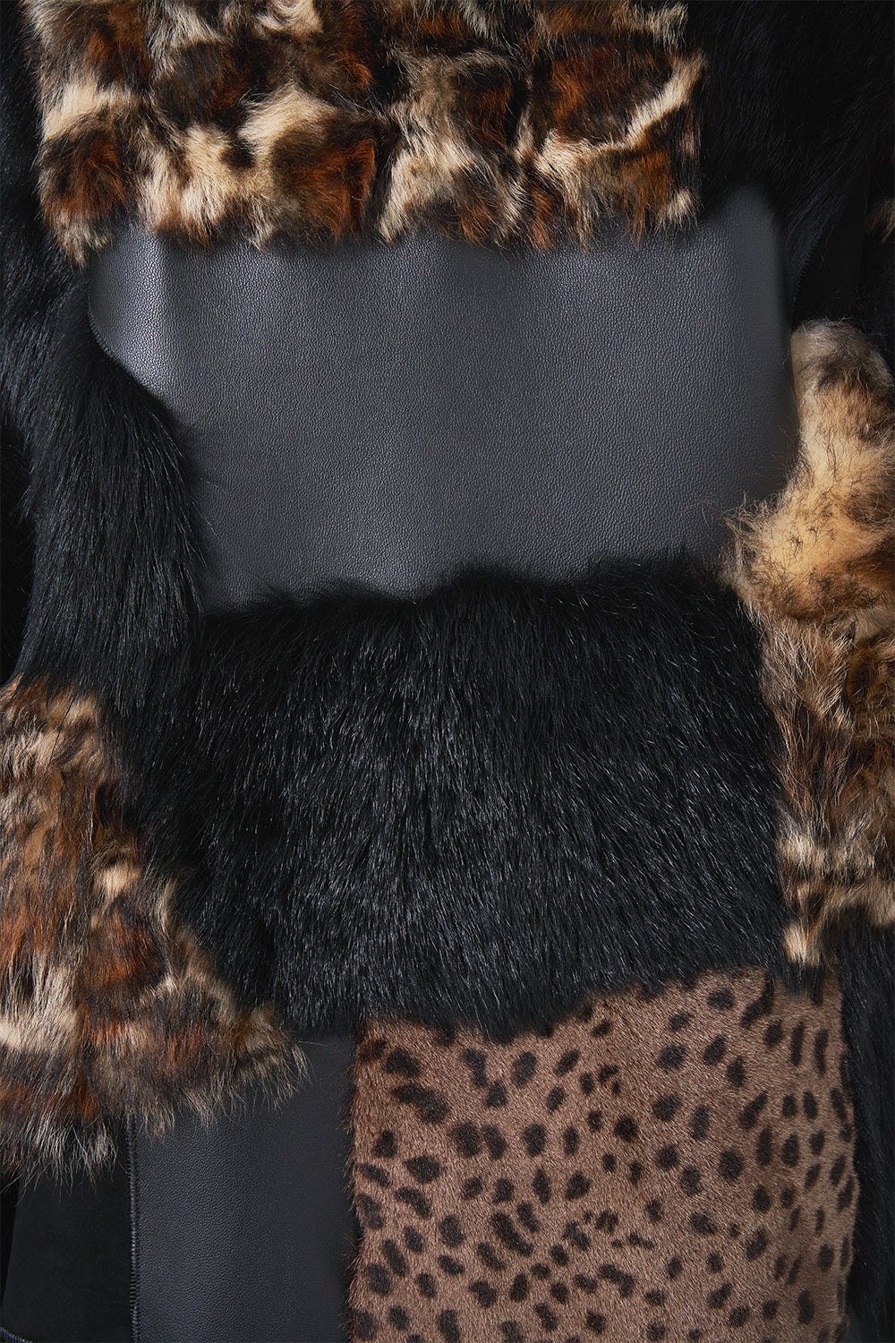 The CAMILLA Leather Patchwork Coat Leopard Libertine in our Leopard Libertine print.