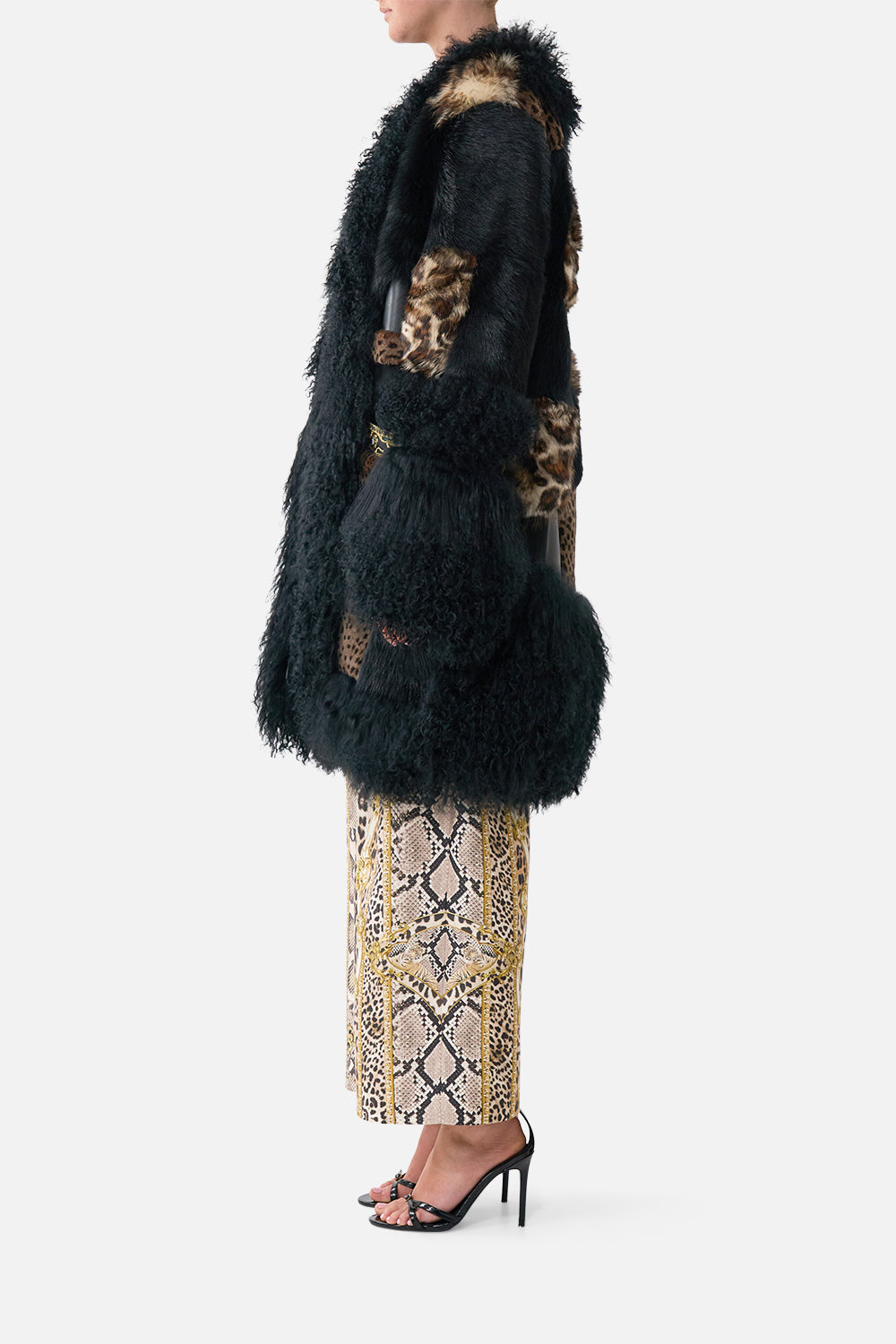 The CAMILLA LEATHER PATCHWORK COAT LEOPARD LIBERTINE