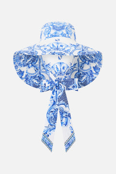 WIDE BRIM BUCKET HAT WITH TIE CERAMIC PANORAMIC