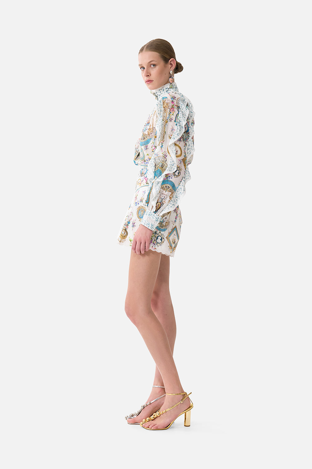 The CAMILLA CORSET WAIST SHORT ART FOR THE ARTISANS in our  print.