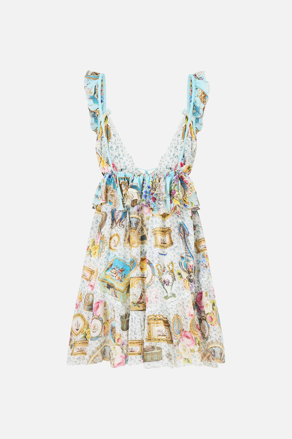 CURVED HEM RUFFLE DRESS ART FOR THE ARTISANS