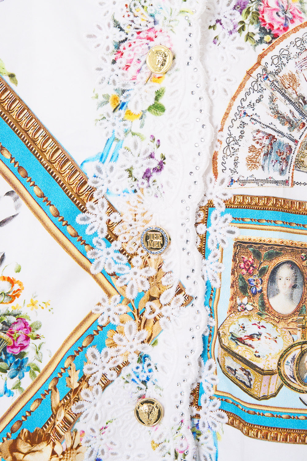 The CAMILLA V Neck Short Dress With Short Sleeves in our Art For The Artisans print.