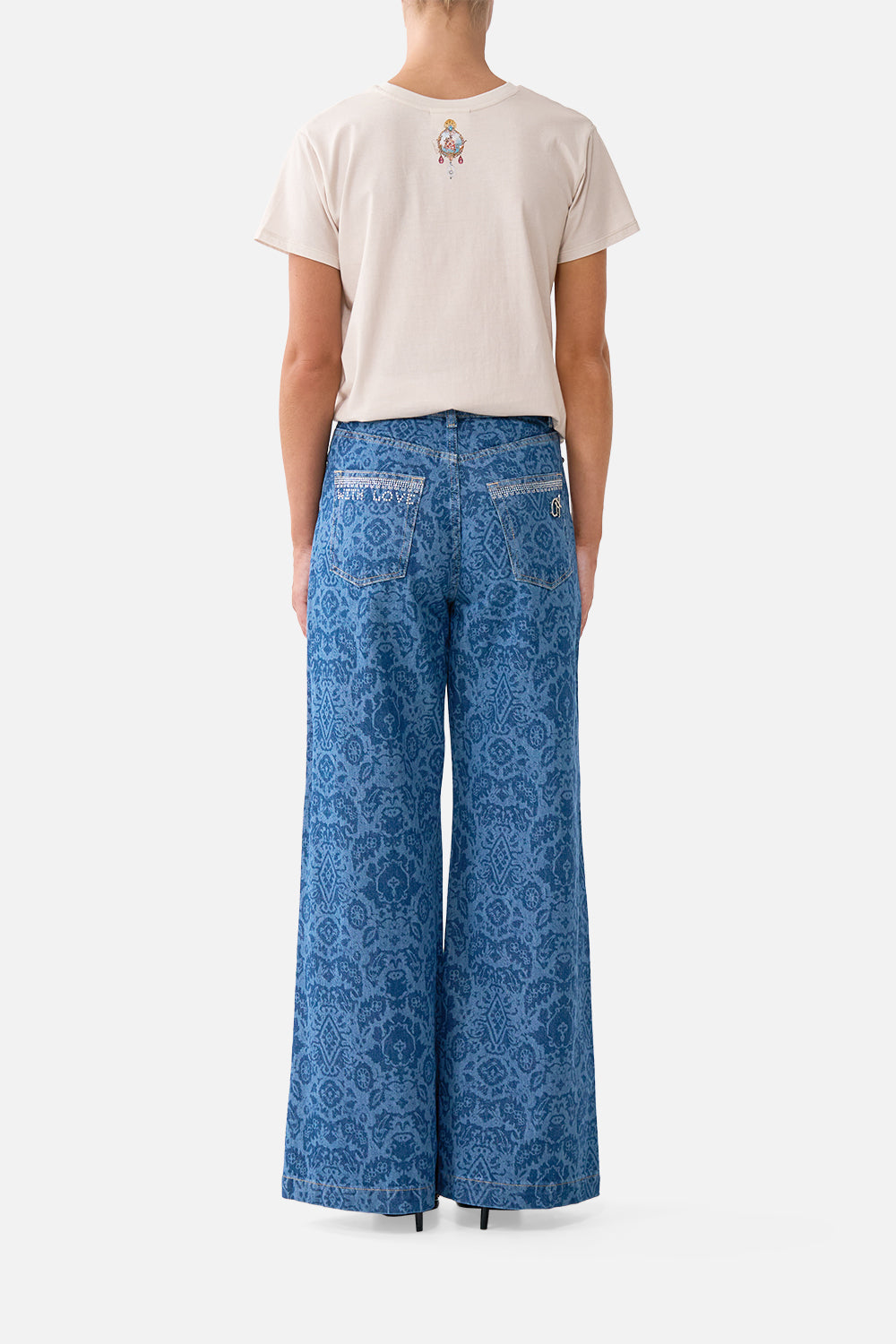 The CAMILLA wide leg jean in Denim.