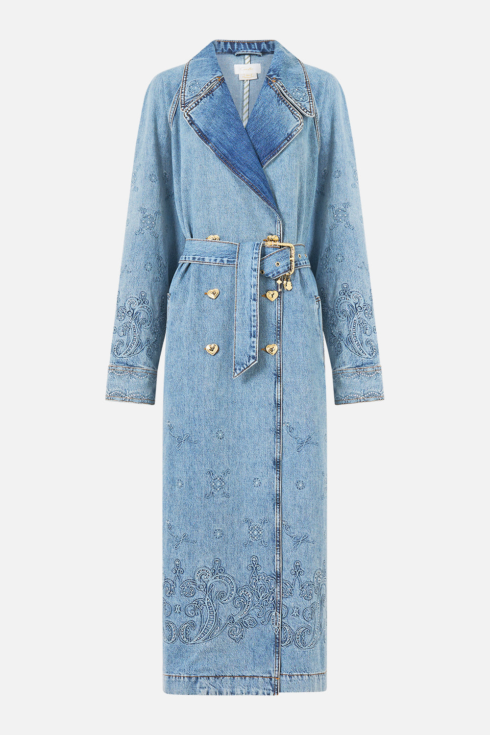 The CAMILLA TUCKED SHOULDER COAT DENIM