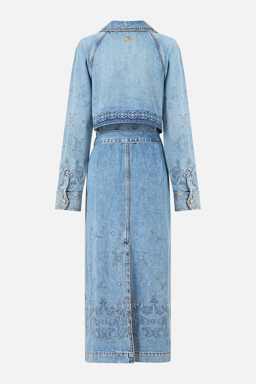 TUCKED SHOULDER COAT DENIM
