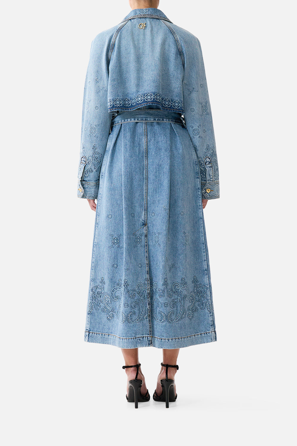 The CAMILLA TUCKED SHOULDER COAT DENIM