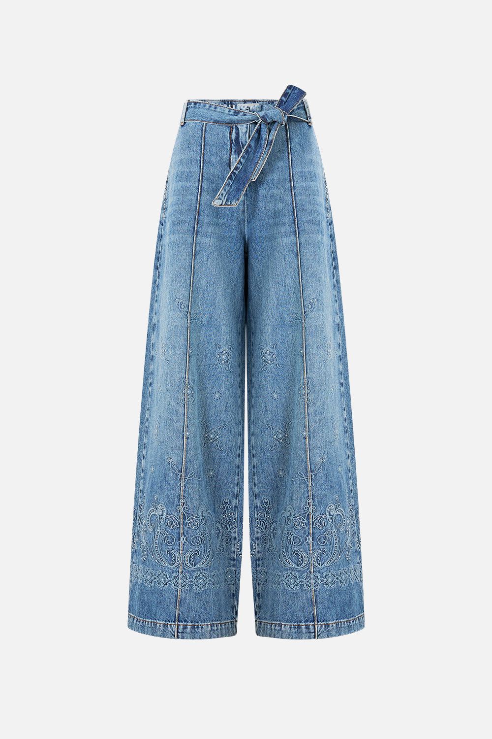 The CAMILLA WIDE LEG BELTED JEAN DENIM