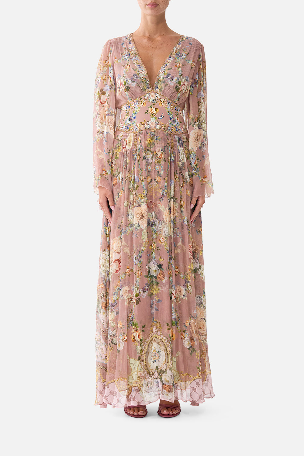 The CAMILLA FLARED SLEEVE DRESS CHAMBER OF BLOOMSCHAMBER OF BLOOMS