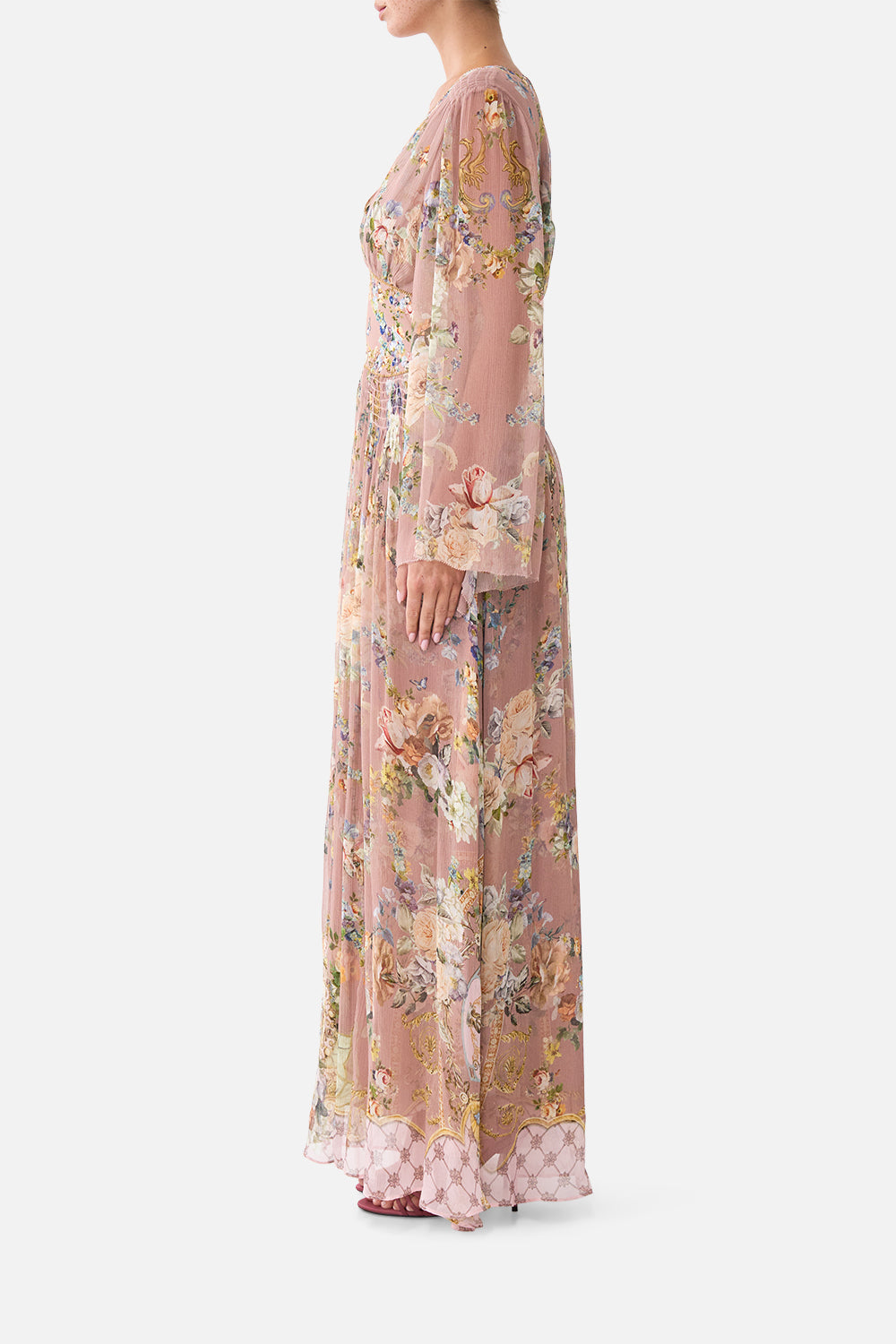 The CAMILLA FLARED SLEEVE DRESS CHAMBER OF BLOOMS