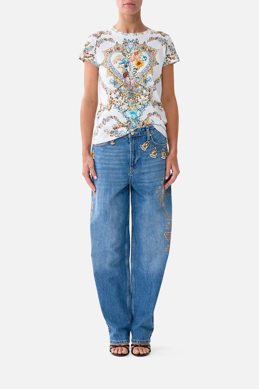 The CAMILLA MILLA GIRLFRIEND JEAN DENIM in our DENIM print.