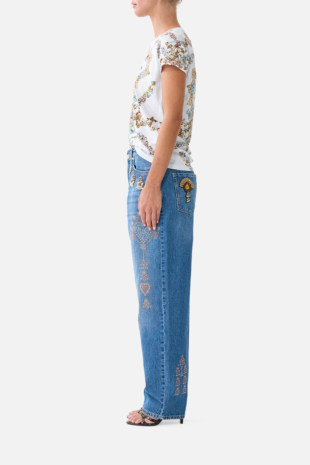The CAMILLA MILLA GIRLFRIEND JEAN DENIM in our  print.
