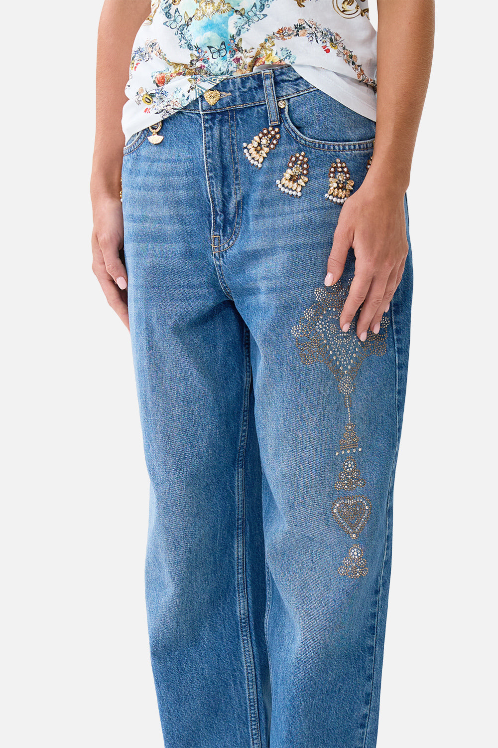 The CAMILLA MILLA GIRLFRIEND JEAN DENIM in our  print.