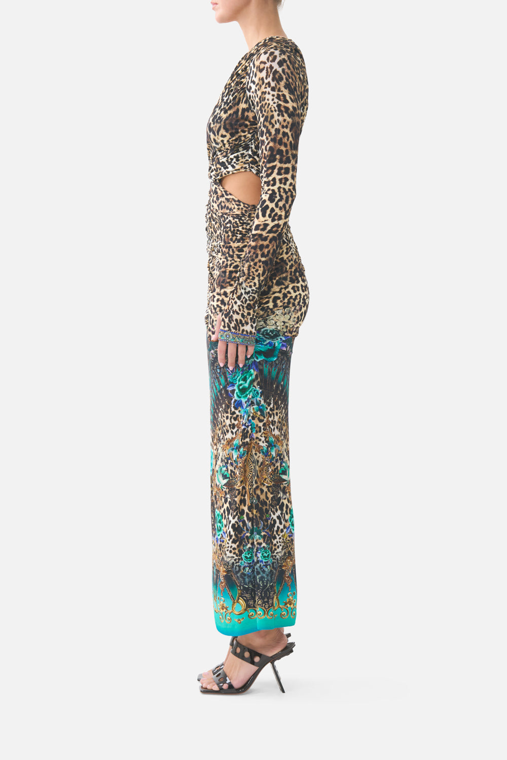 ONE SHOULDER JERSEY CUT OUT DRESS FLAMENCO EUPHORIA