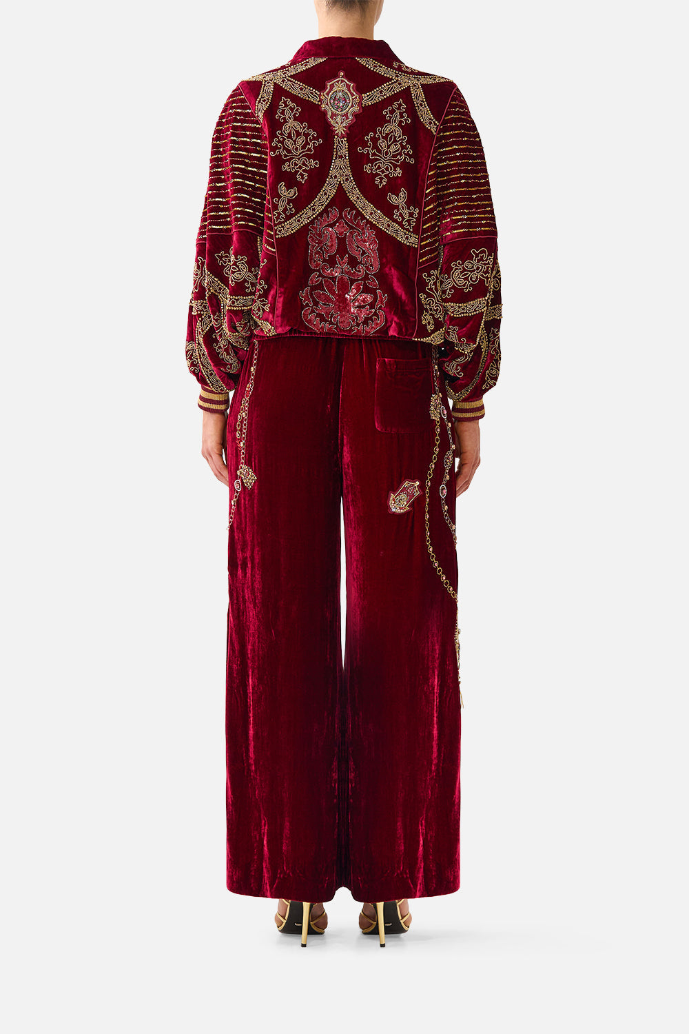 VELVET RELAXED TRACK PANT WITH SIDE PANEL CALL ME A CARRIAGE