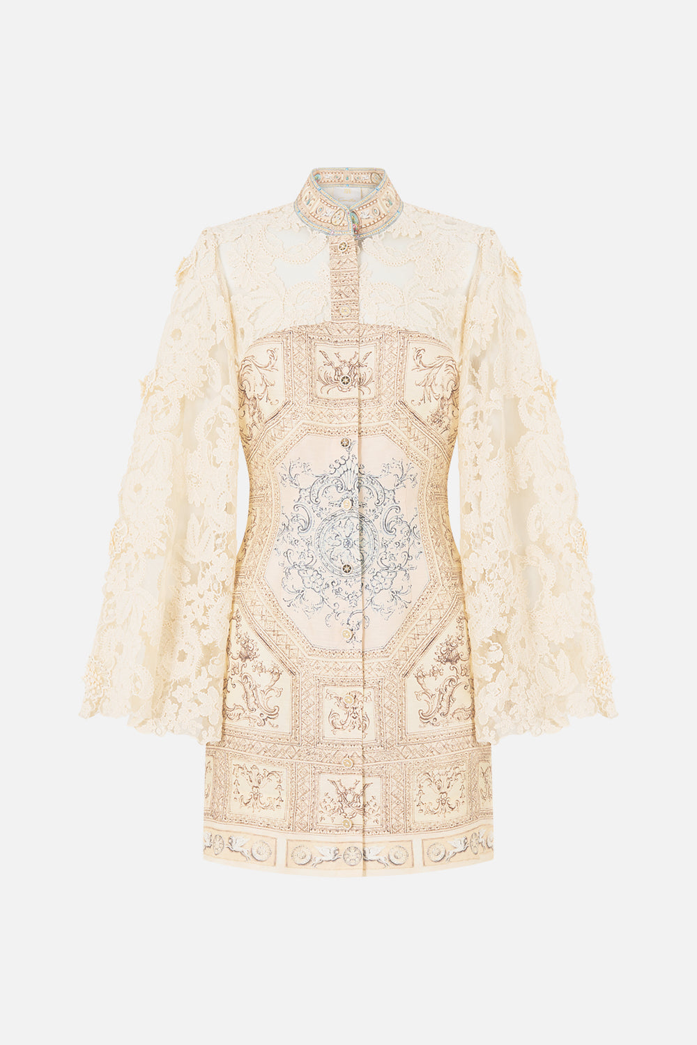 LACE SLEEVE MINI SHIFT DRESS A BELOVED BOUDOIR