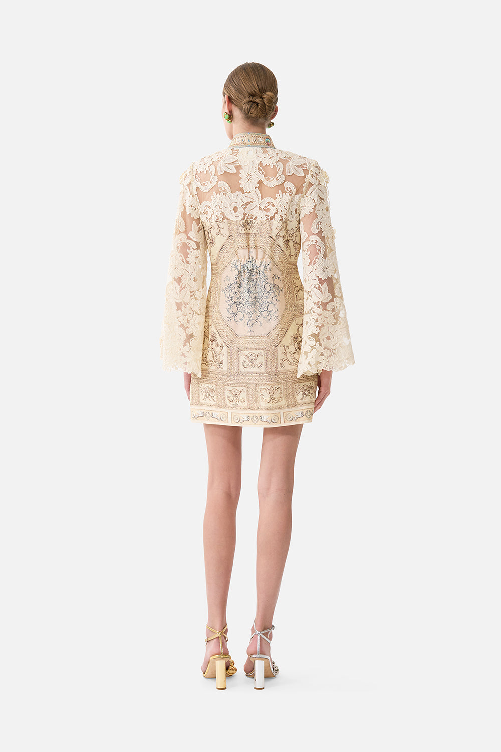 LACE SLEEVE MINI SHIFT DRESS A BELOVED BOUDOIR