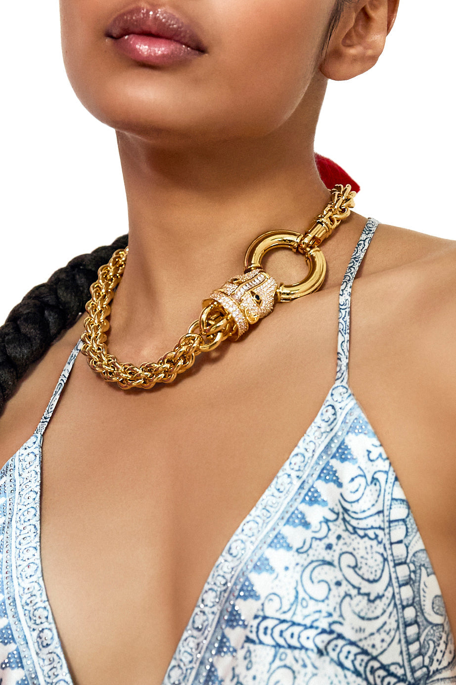 The CAMILLA savage beauty chain necklace in Gold.