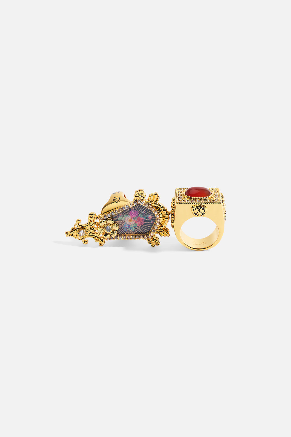 The CAMILLA a spanish statement gemstone ring in Gold.