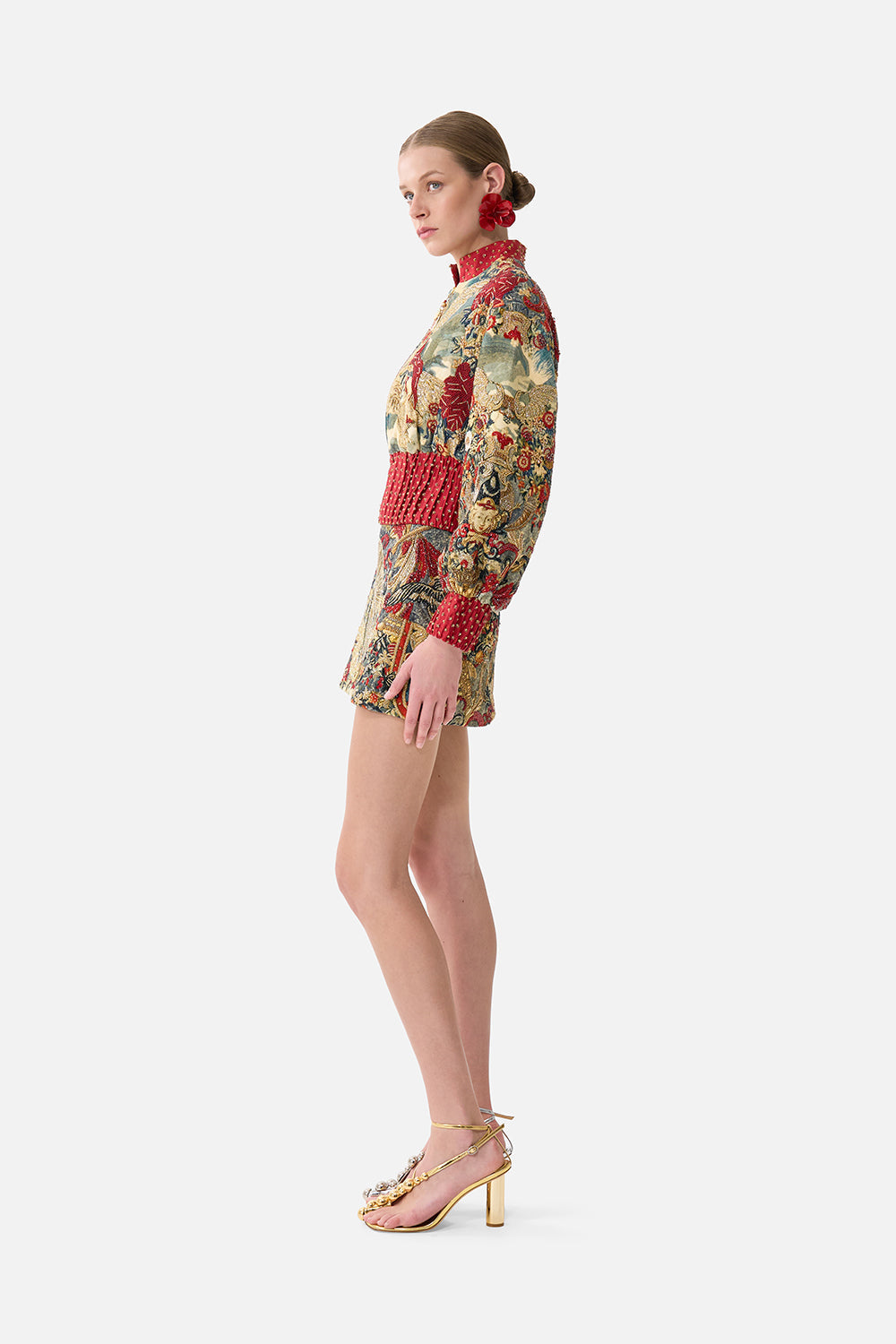 The CAMILLA Micro Mini Skirt in our Meet Me At The Met print.